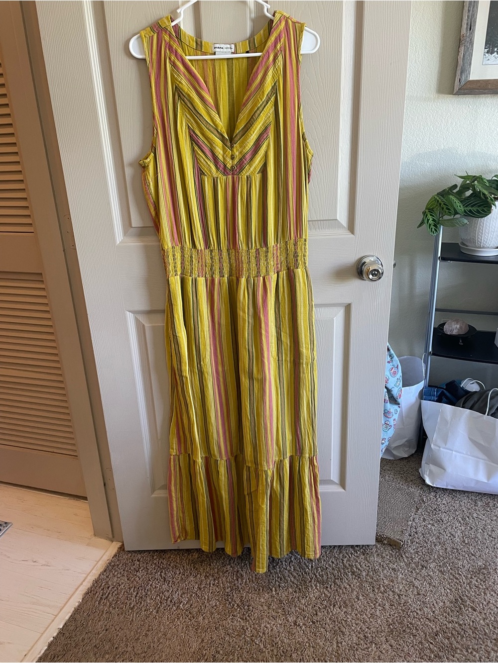 Prana vibrant Striped V-Neck Maxi Dress